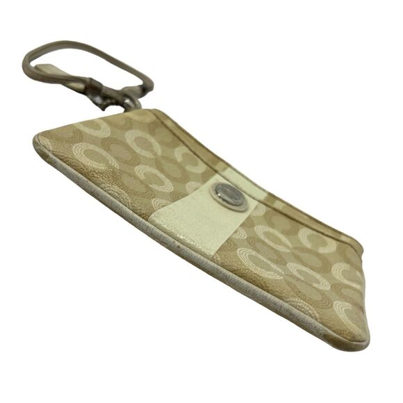 Coach signature leather Wristlet Very Used wallet cream logo - Picture 2 of 13